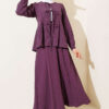 Elastic Waist Buttoned Double Set Plum - Imagen 5