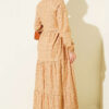 Gathered Front Floral Print Dress Latte - immagine 3