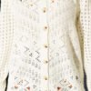 Floral Embroidered Button-Down Openwork Cardigan Ecru – Image 4