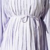 Dress with Stitch Detail and Tie Neckline Lilac – Bild 4