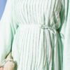 Dress with Stitch Detail and Tie Neckline Mint – Bild 4