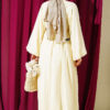 Dress with Stitch Detail and Tie Neckline Yellow - Image 3