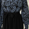 Embroidered Front Detail Dress with Ankle Lace Trim Indigo – Image 4