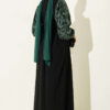 Embroidered Front Detail Dress with Ankle Lace Trim Green – Image 3