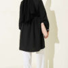 Embroidered Front Half-Button Tunic Black – Image 3