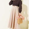 Short Shirt with Front Ribbed Detail Dark Brown - Image 2