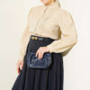 Short Shirt with Front Ribbed Detail Beige – Bild 2