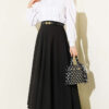 Short Shirt with Front Ribbed Detail White - Imagen 2