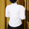 Short Shirt with Front Ribbed Detail White - Imagen 3