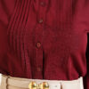 Short Shirt with Front Ribbed Detail Burgundy – Bild 4