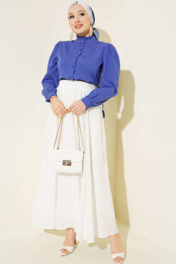 Alternative view of Short Shirt with Front Ribbed Detail Violet
