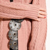 Knitted Drawstring Long Knit Cardigan Rose Dust - Image 4