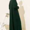 Knitted Drawstring Long Knit Cardigan Emerald - Image 3