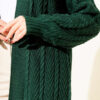 Knitted Drawstring Long Knit Cardigan Emerald - Image 4