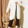 Knit Pattern Detailed Cardigan Ecru
