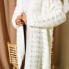 Knit Pattern Detailed Cardigan Ecru - Image 4