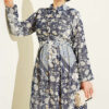 Authentic Printed Chiffon Dress Navy Blue - Image 2
