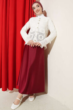 Alternative view of Textured Button-Up Short Knit Cardigan White