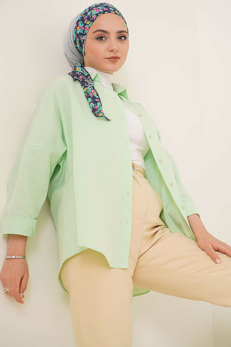 Oversized Shirt Aqua Green