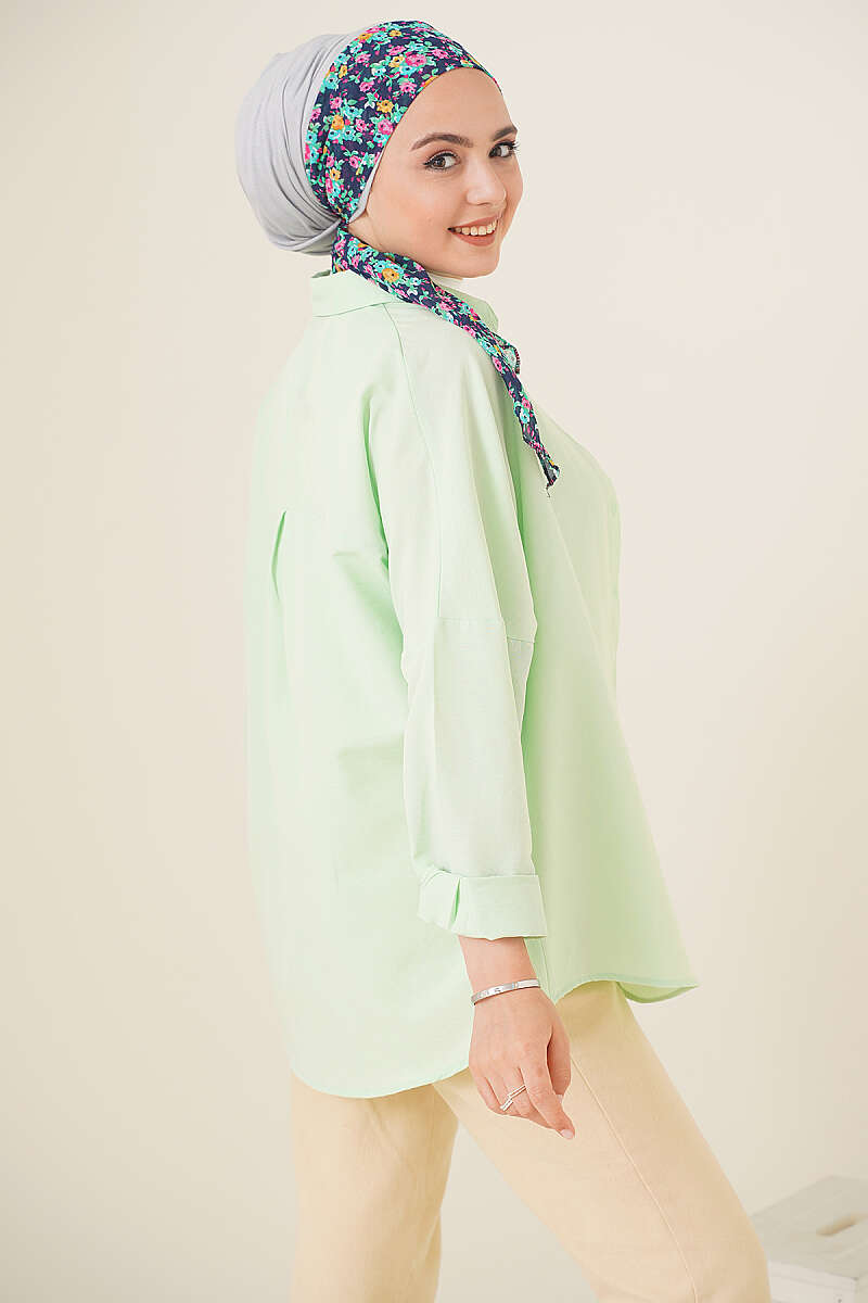 Oversized Shirt Aqua Green – Bild 3