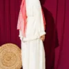 Fringe Detail Tie Belt Two-Piece Set Ecru – Image 3