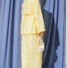 ⁦Fringe Detail Tie Belt Two-Piece Set Yellow⁩ - الصورة ⁦3⁩