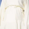 Ruffled Hem Belted Two-Piece Set Ecru - Imagen 4