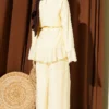 Ruffled Hem Belted Two-Piece Set Yellow - immagine 3