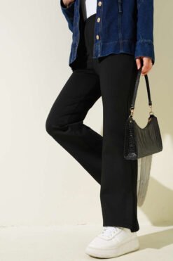 Split Hem Scuba Trousers Black