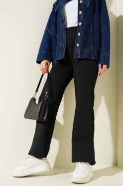 Alternative view of Split Hem Scuba Trousers Black