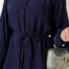 Paisley Patterned Tie Belt Shirt Navy Blue - Afbeelding 4