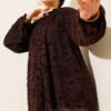 Paisley Patterned Sheer Shirt Brown