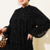 Paisley Patterned Sheer Shirt Black