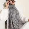 Paisley Print Modal Scarf Beige