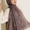 Paisley Print Modal Scarf Brown - immagine 2