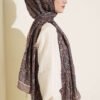 Paisley Print Modal Scarf Brown - immagine 3