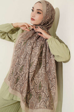 Alternative view of Paisley Print Modal Scarf Sand Beige
