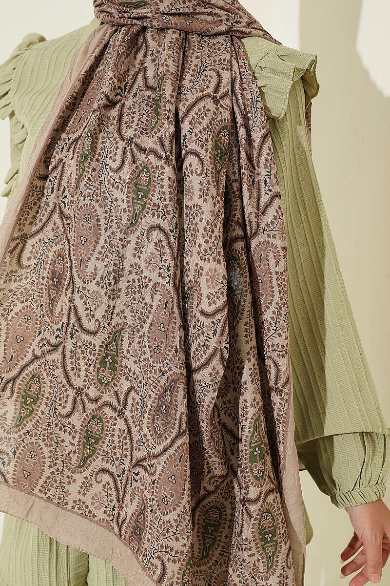 Paisley Print Modal Scarf Sand Beige – Bild 4