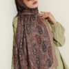 Paisley Print Modal Scarf Latte - immagine 2