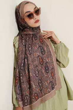 Alternative view of Paisley Print Modal Scarf Latte