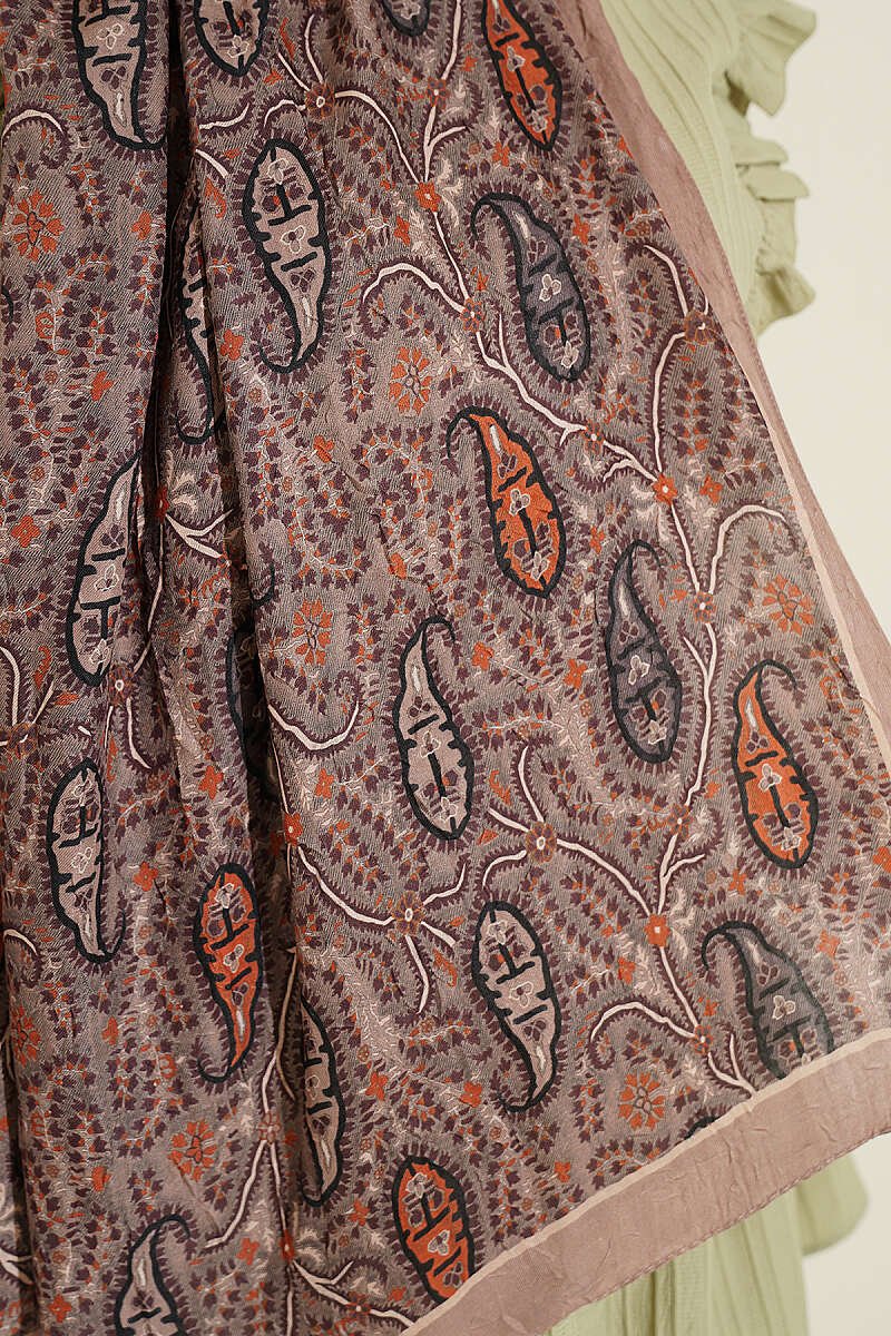 Paisley Print Modal Scarf Latte - immagine 4