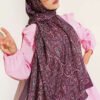 Paisley Print Modal Scarf Plum – Image 2