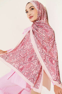 Alternative view of Paisley Print Modal Scarf Pink