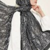 Paisley Print Modal Scarf Black - immagine 2