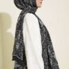 Paisley Print Modal Scarf Black - immagine 3