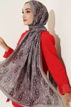 Alternative view of Paisley Print Modal Scarf Grey
