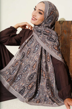 Alternative view of Paisley Print Modal Scarf Mink