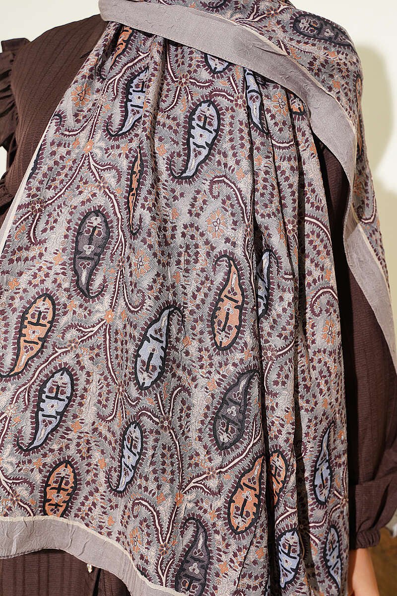 Paisley Print Modal Scarf Mink - الصورة 4