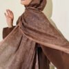 Soft Paisley Motif Scarf Latte