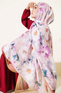 Alternative Ansicht von Daisy Flower Pattern Soft Scarf Beige